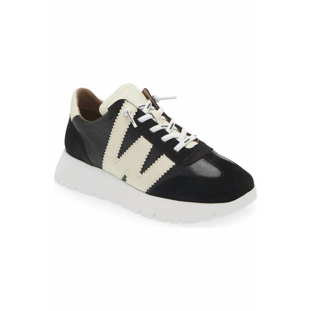 NEW WONDERS women's racer sneakers in negro/milk